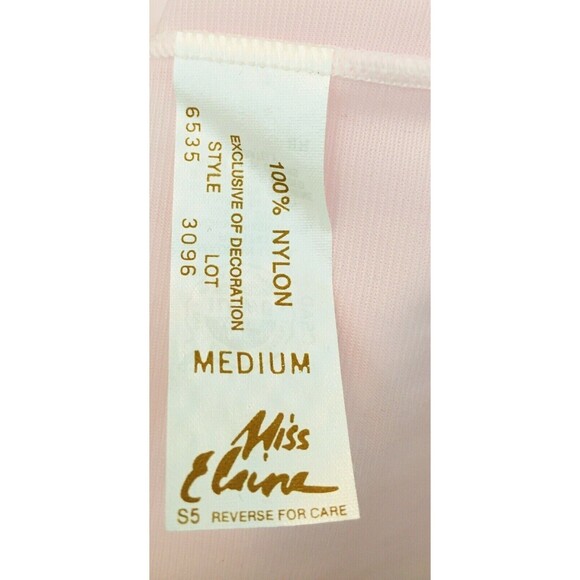 Vintage Miss Elaine Pink Nylon Lace Trim Button-Down Peignoir Robe Size Medium - Picture 12 of 12